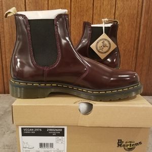 Dr Martens Vegan 2976 Chelsea Boots Cherry Red Siz